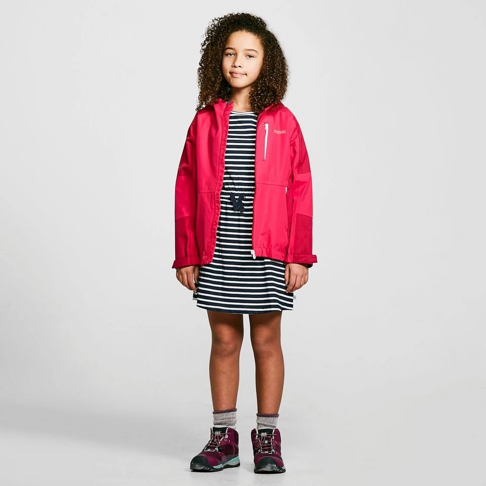 Regatta Childs Calderdale II Waterproof Jacket Pink Fusion - Image 3