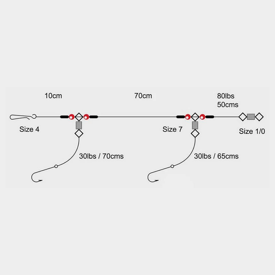 2Hook 1Up 1Down Rig (Size 1/0)