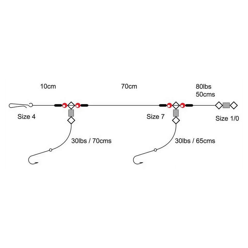 2Hook 1Up 1Down Rig (Size 1/0) - Image 2