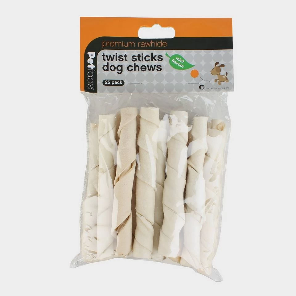 Mint Flavour Rawhide Twist Sticks 25 Pack