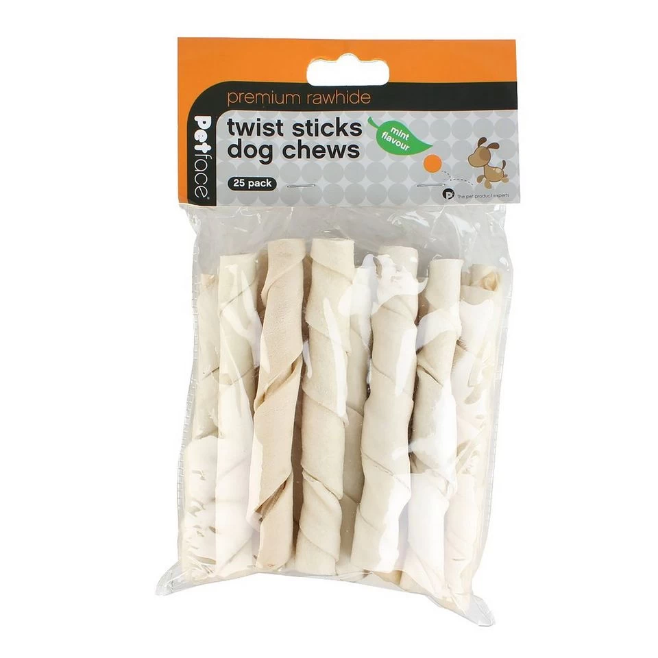 Mint Flavour Rawhide Twist Sticks 25 Pack - Image 2