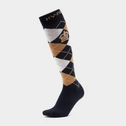Argyle Socks Navy/Sand/Gold