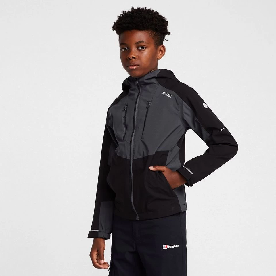 Regatta Kids' Highton III Waterproof Jacket Black/India Grey