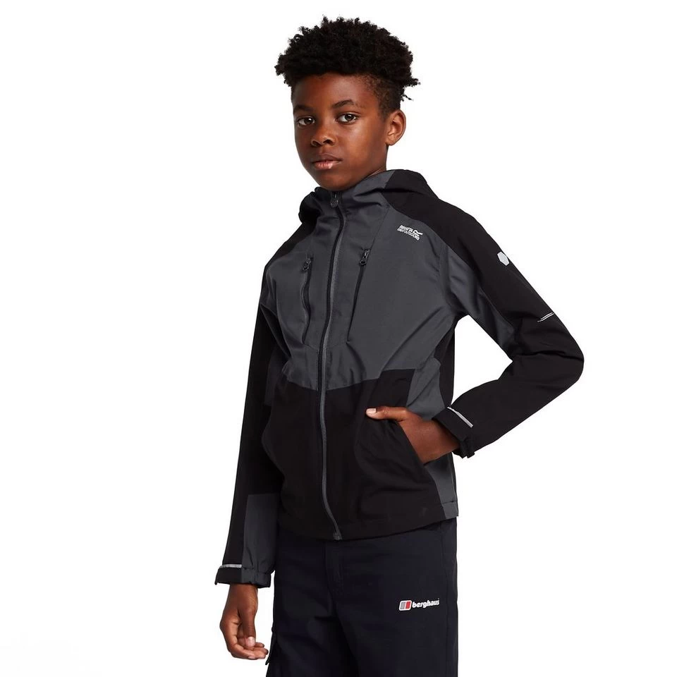 Regatta Kids' Highton III Waterproof Jacket Black/India Grey - Image 13